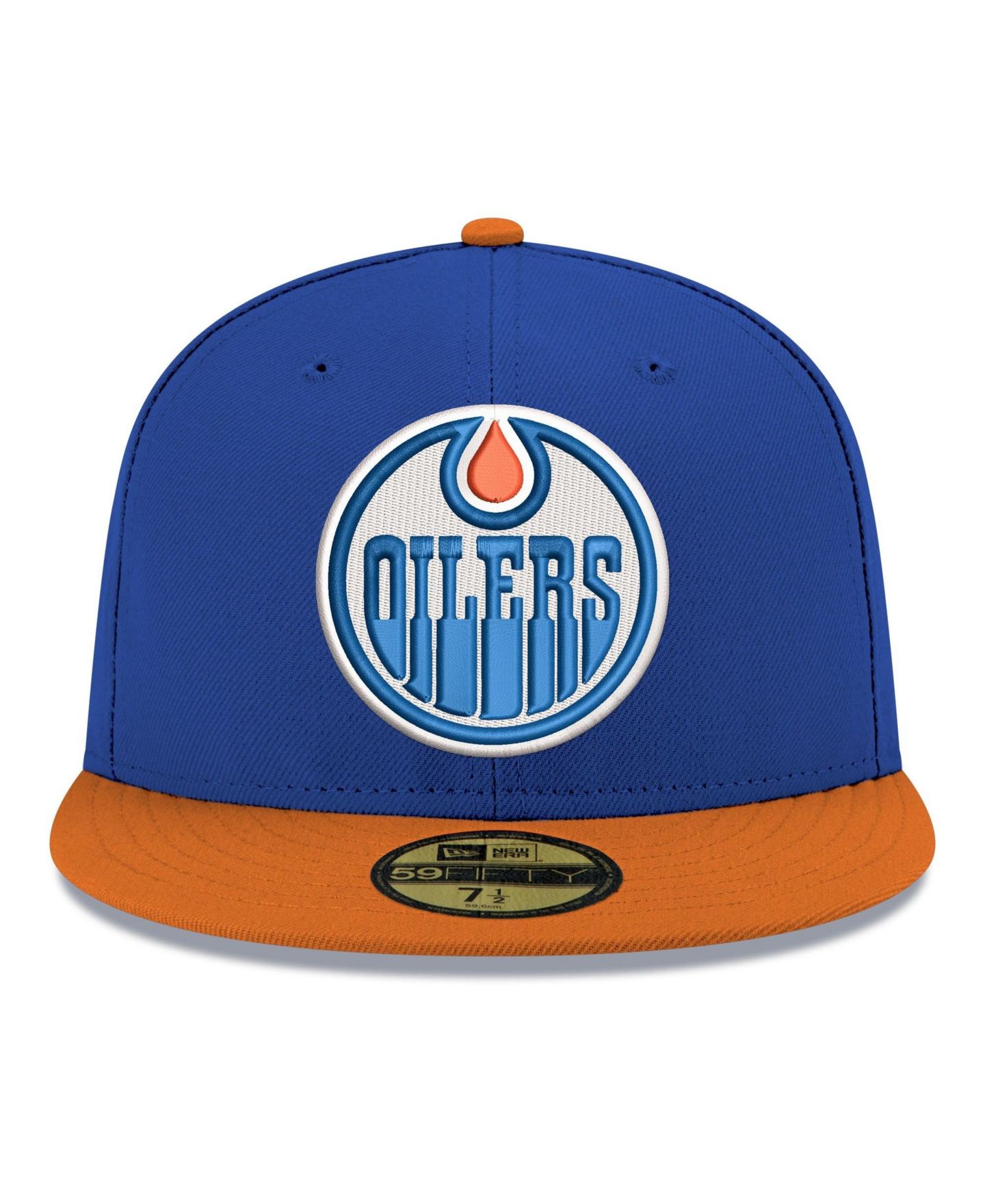 Мужская кепка New Era Royal Edmonton Oilers Core Logo Two-Tone 59FIFTY Fitted Hat — фото 2