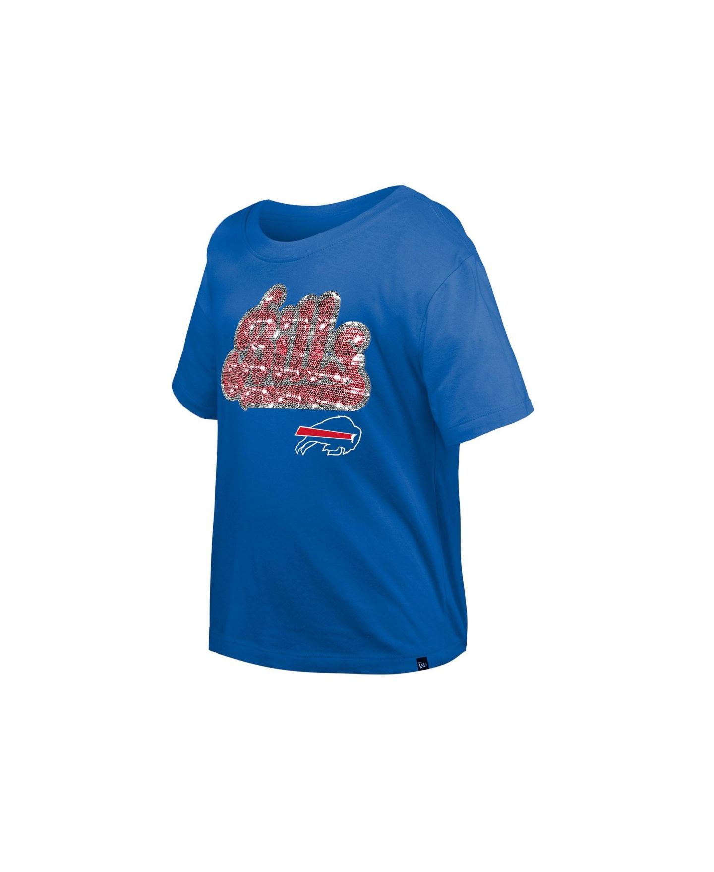 Футболка New Era Royal Buffalo Bills Flip Sequin Boxy для девочек — фото 4