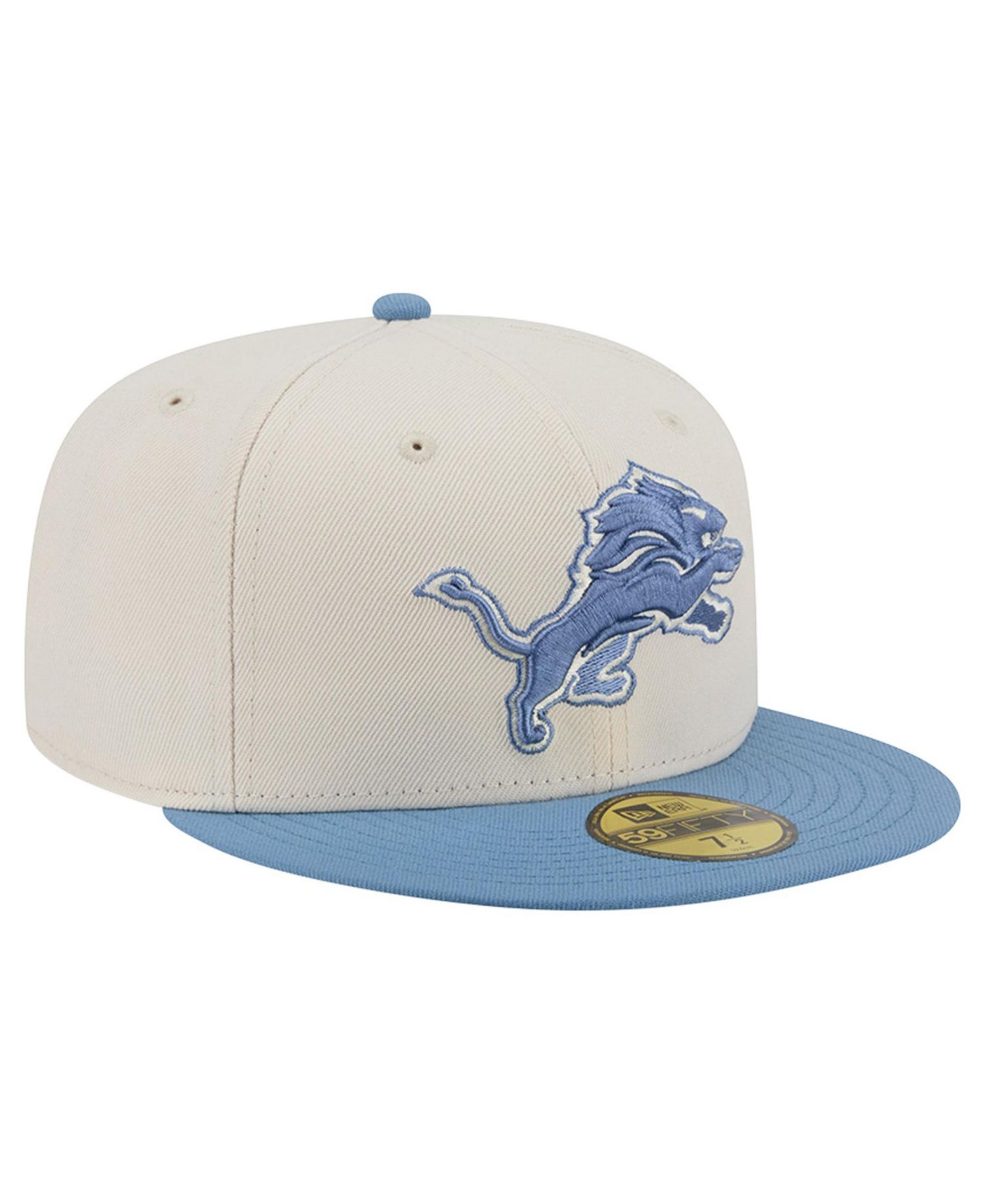 Men's Cream/Blue Detroit Lions Color Pack 59FIFTY Fitted Hat