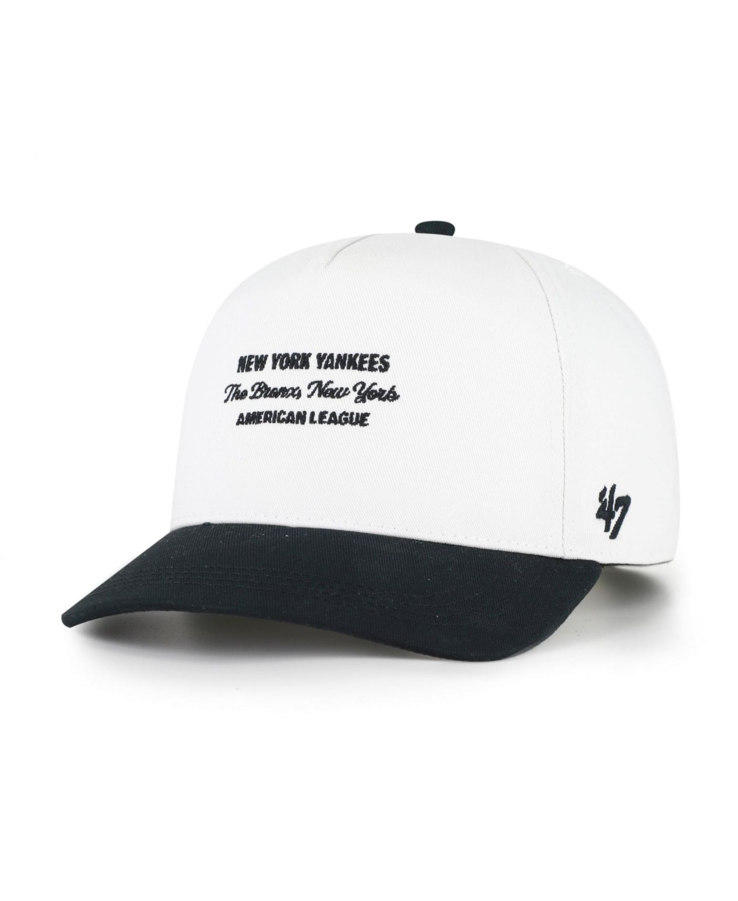 Men's '47 White/Black New York Yankees Contemporary Two-Tone Hitch Adjustable Hat