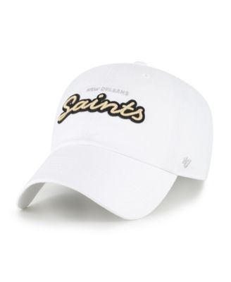 Women's White New Orleans Saints Trendy Script Clean Up Adjustable Hat