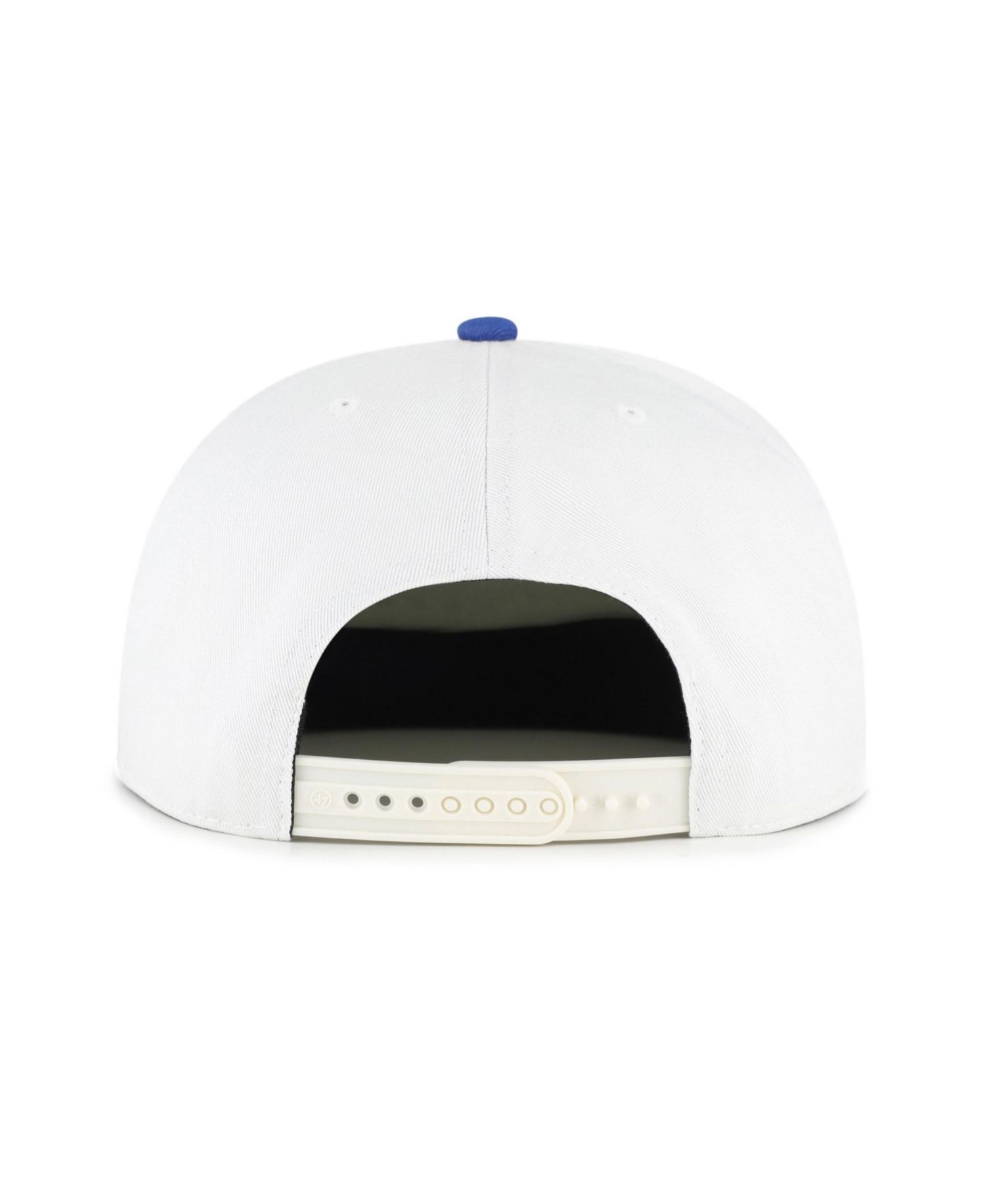 Men's '47 White/Royal New York Mets Script Stack Relaxed Captain Snapback