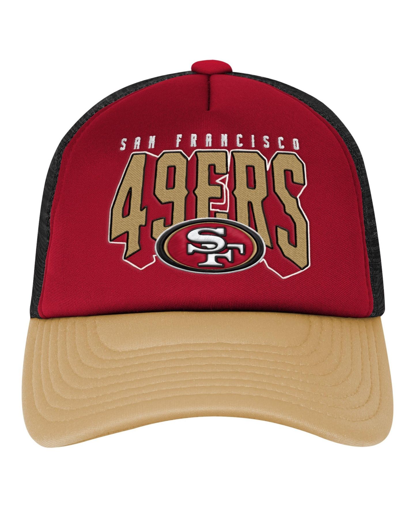 Детская кепка Outerstuff Scarlet/Gold San Francisco 49ers Handoff Foam Adjustable Trucker Hat — фото 2