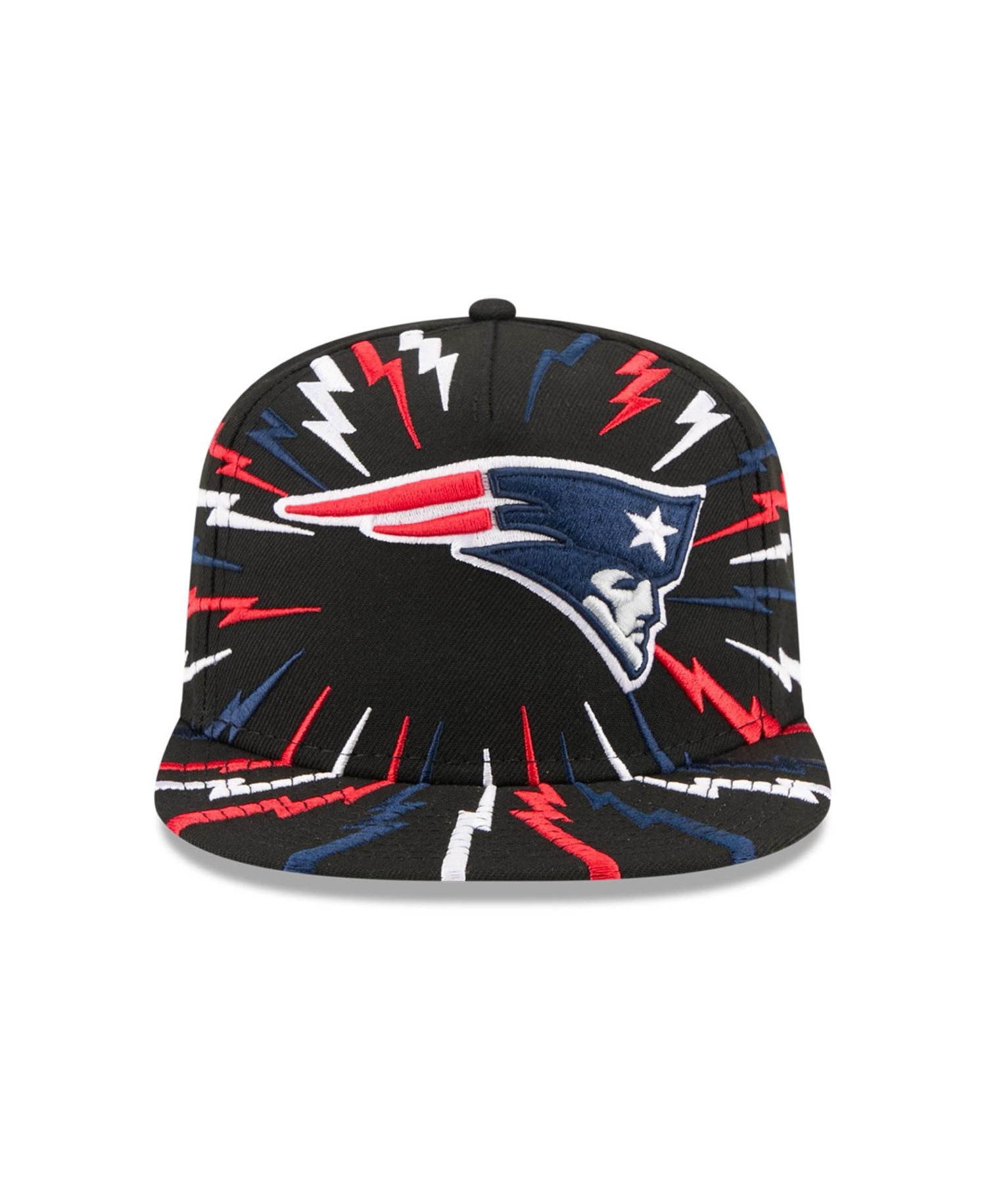 Big Boys and Girls Black New England Patriots Bolt A-Frame 9FIFTY Snapback Hat