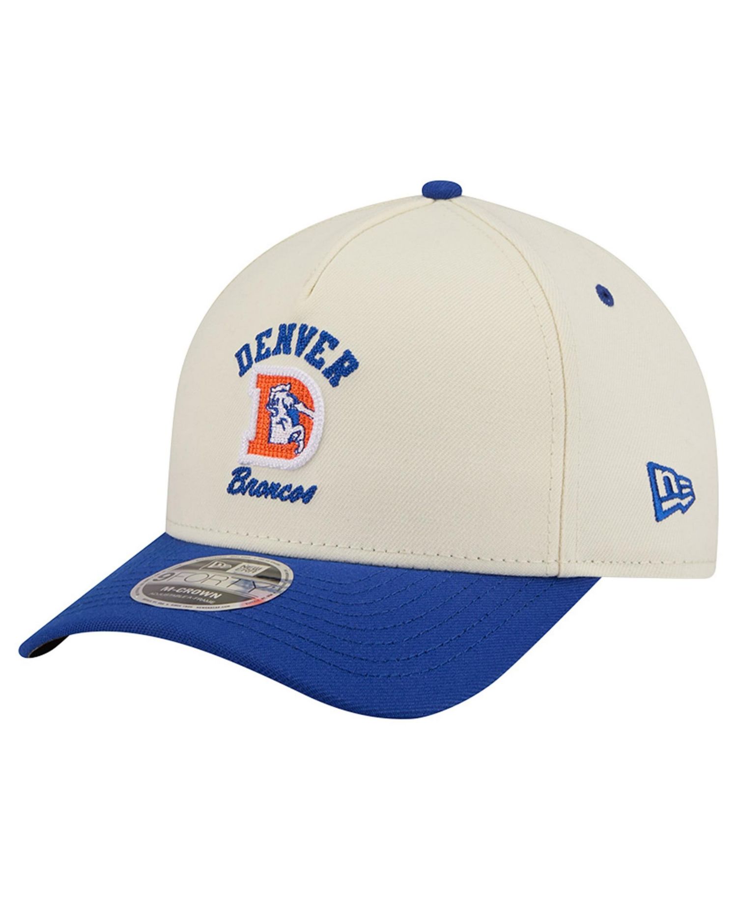 Men's Cream/Royal Denver Broncos Throwback Arch 9FORTY A-Frame M-Crown Adjustable Hat