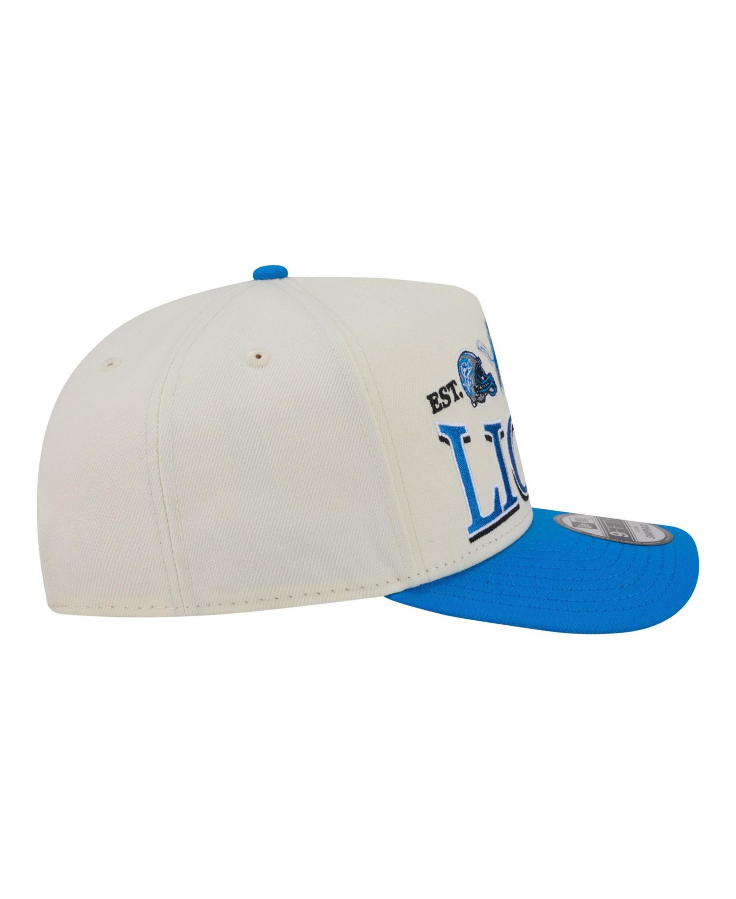 Men's Cream/Blue Detroit Lions A-Frame 9FIFTY Snapback Hat