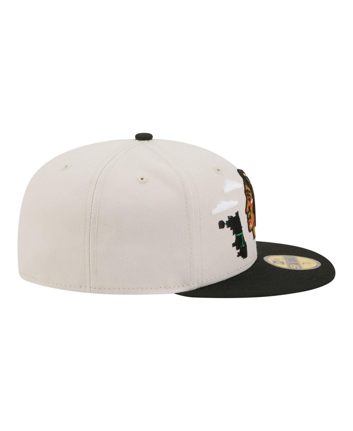 Men's Tan/Black Chicago Blackhawks Localized City Icon 59FIFTY Fitted Hat