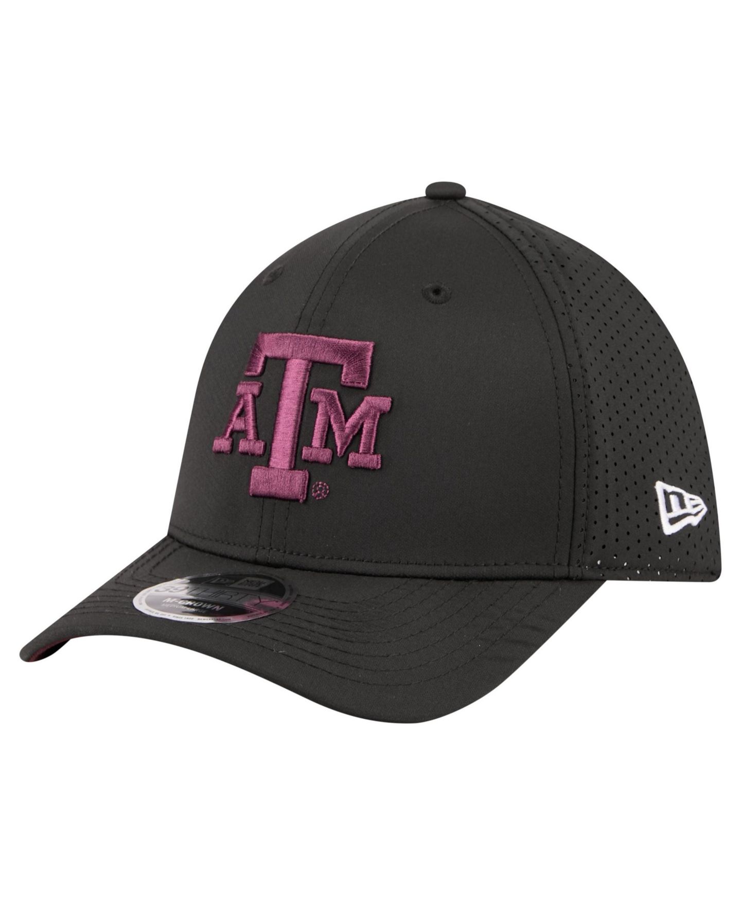 Мужской головной убор New Era Black Texas A M Aggies 39THIRTY M-Crown Stretch Hat — фото 3