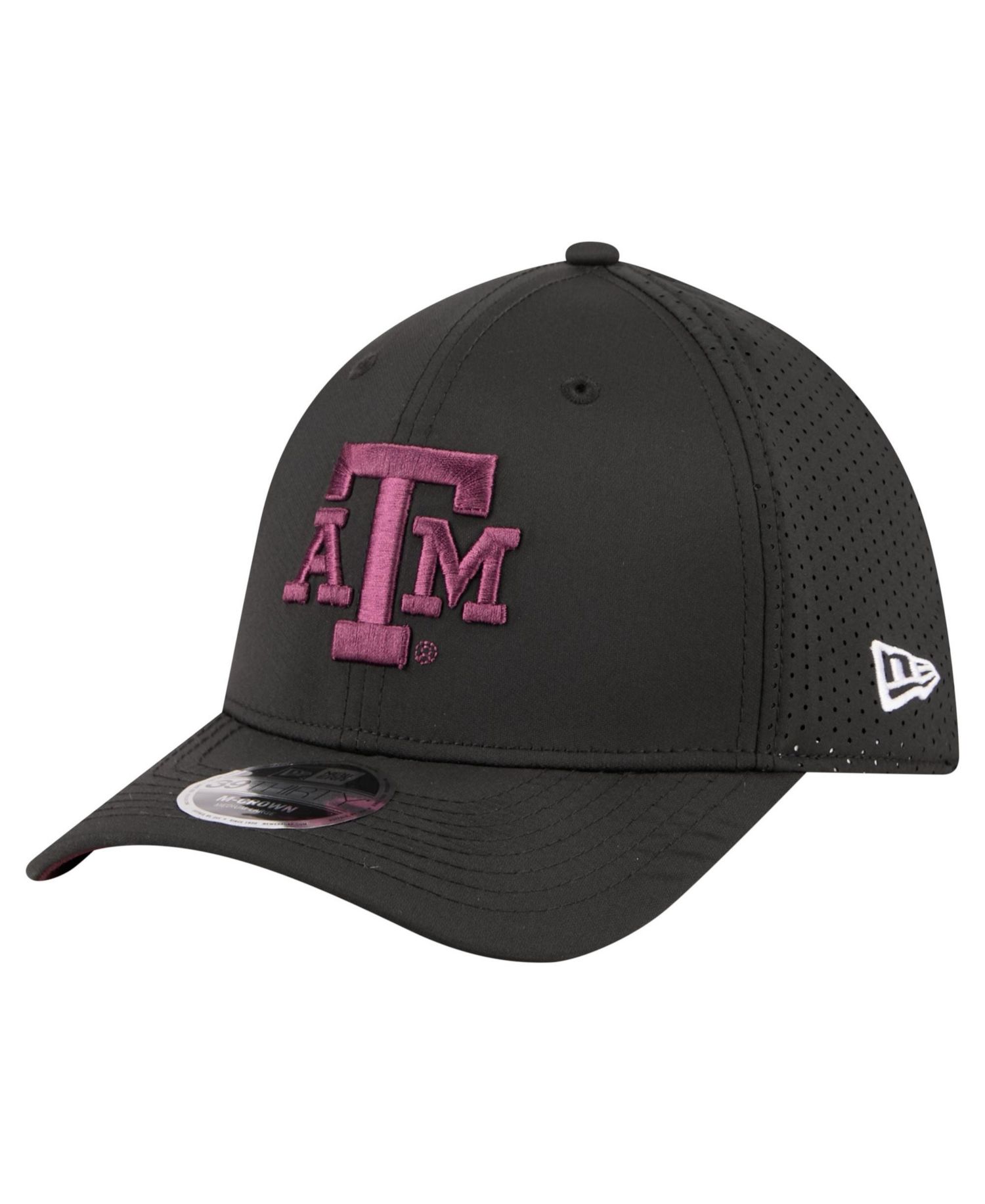 Men's Black Texas A&M Aggies 39THIRTY M-Crown Stretch Hat