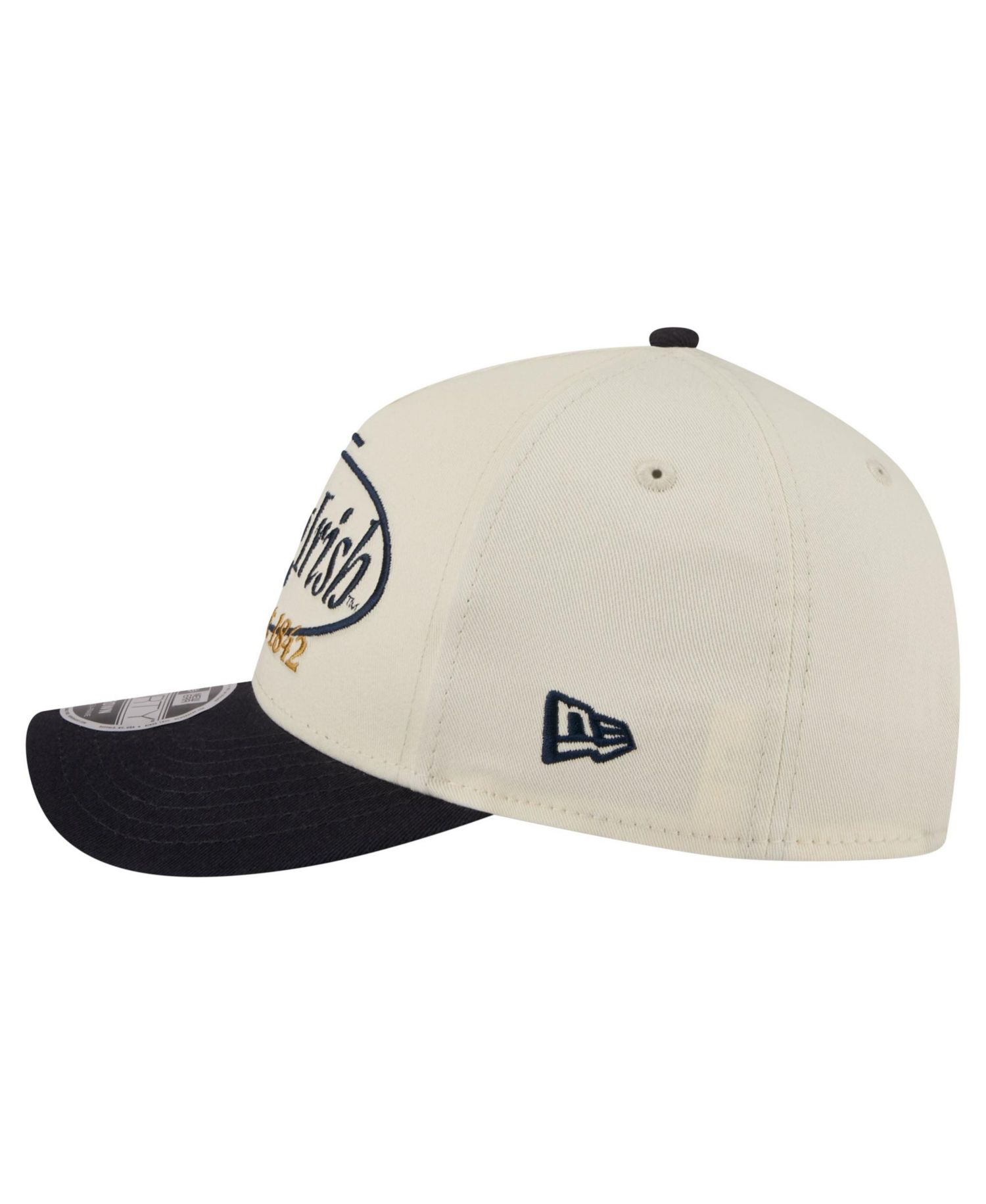 Men's Natural/Navy Notre Dame Fighting Irish Prepster 9FORTY M-Crown Adjustable Hat