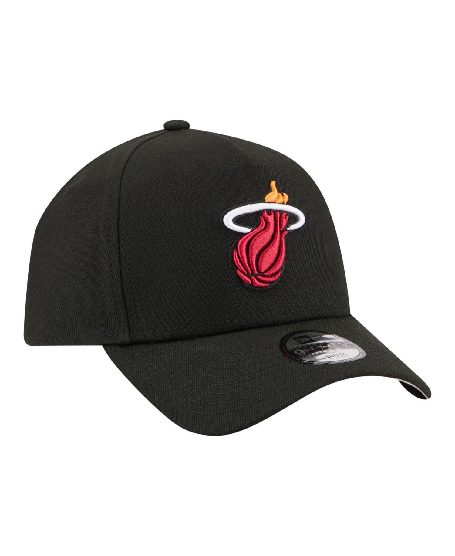 Big Boys and Girls Black Miami Heat 9FORTY A-Frame Adjustable Hat