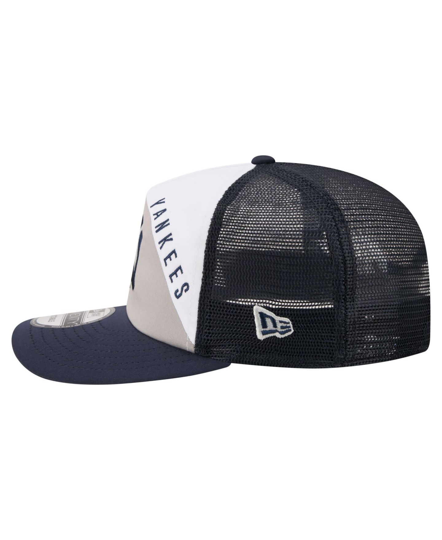 Мужская кепка New Era White/Navy New York Yankees Retro Cut 19TWENTY Adjustable Trucker Hat — фото 6