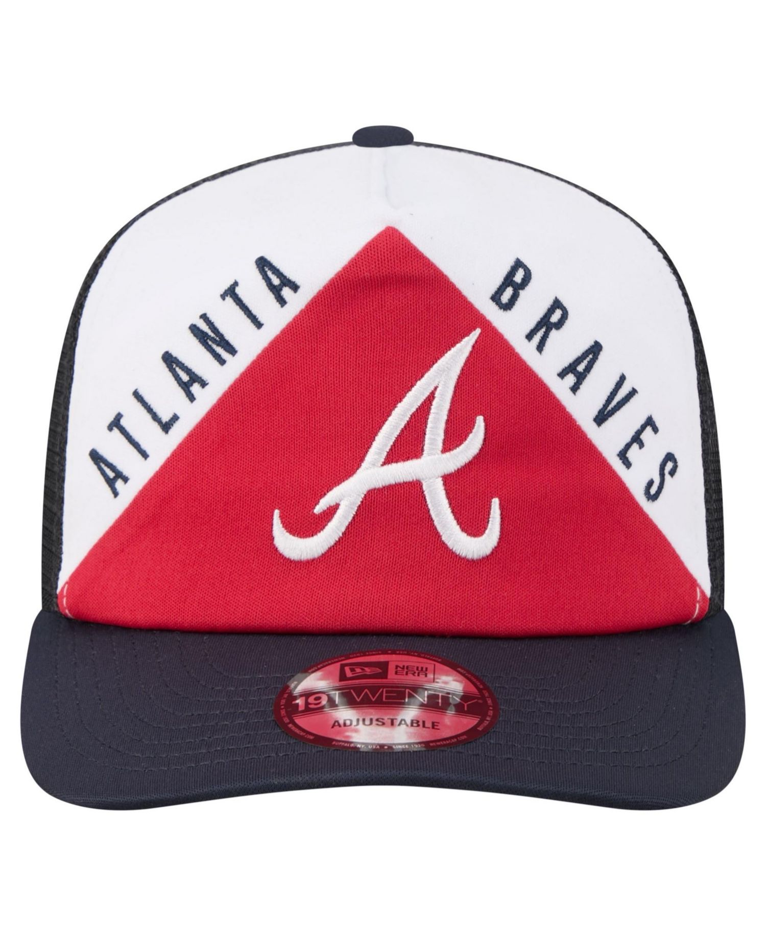 Men's White/Navy Atlanta Braves Retro Cut 19TWENTY Adjustable Trucker Hat