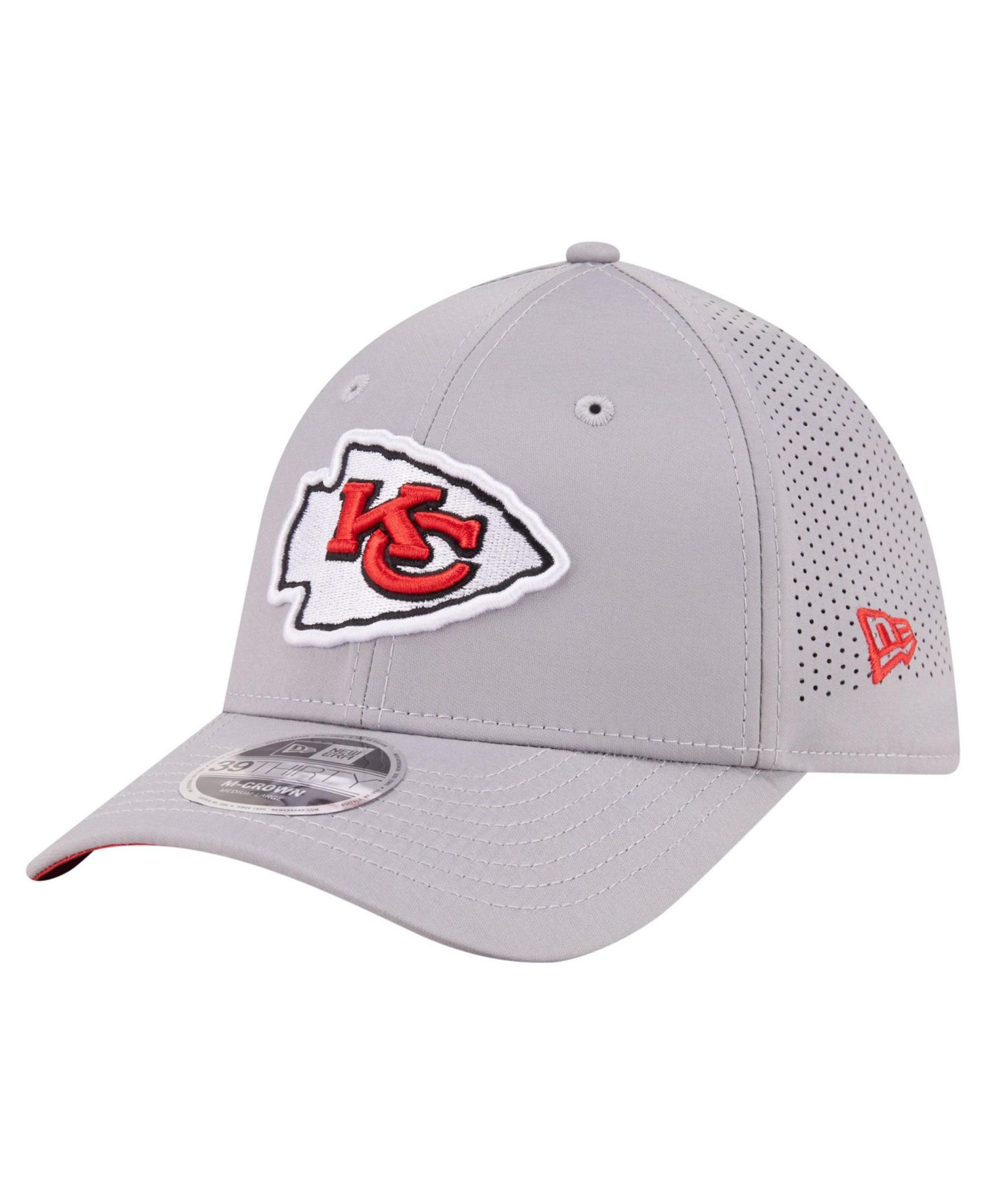 Men's Gray Kansas City Chiefs 39THIRTY M-Crown Stretch Hat