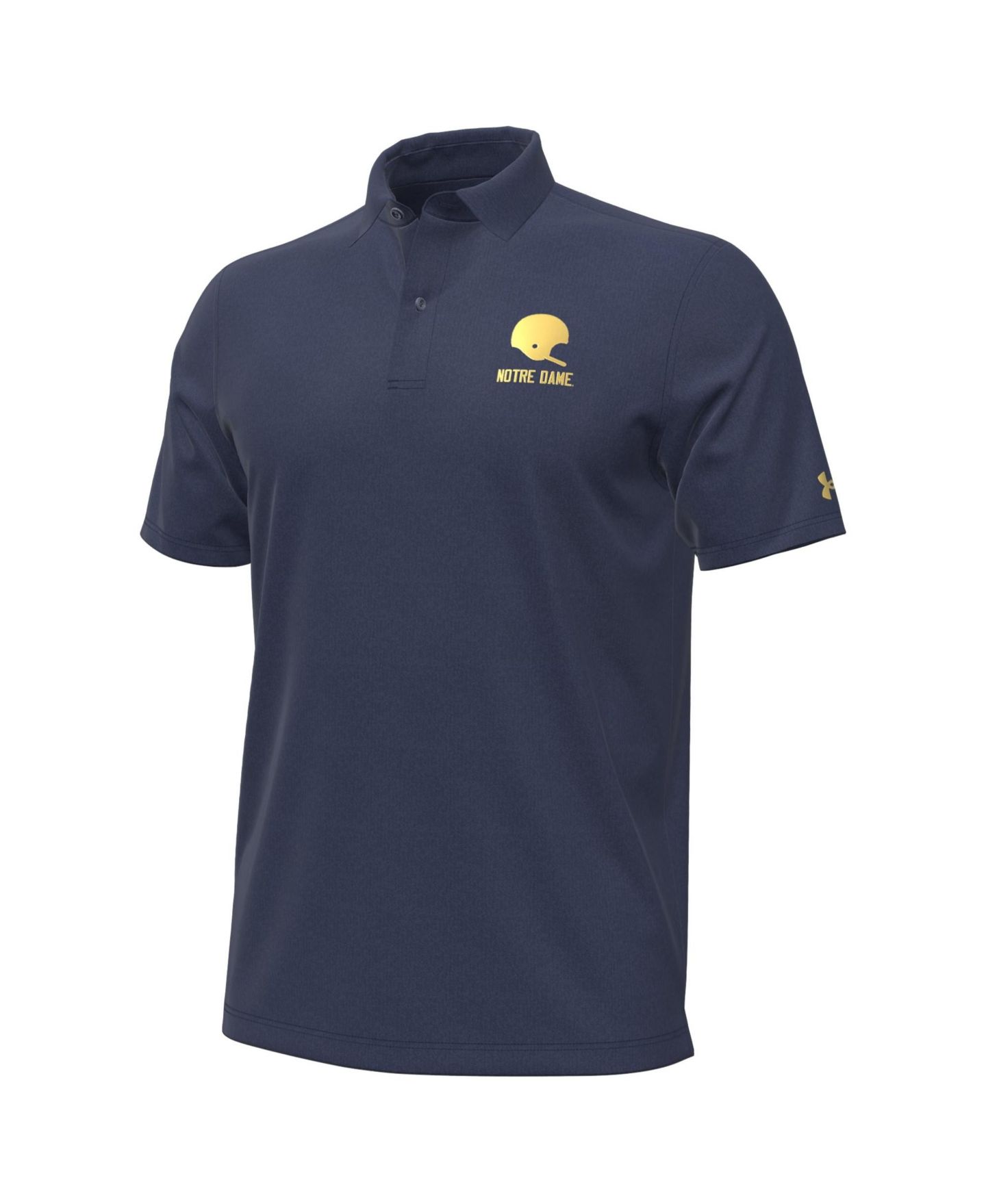Мужское поло Under Armour Washed Navy Notre Dame Fighting Irish 2026 Shamrock Series Performance Playoff Polo — фото 2