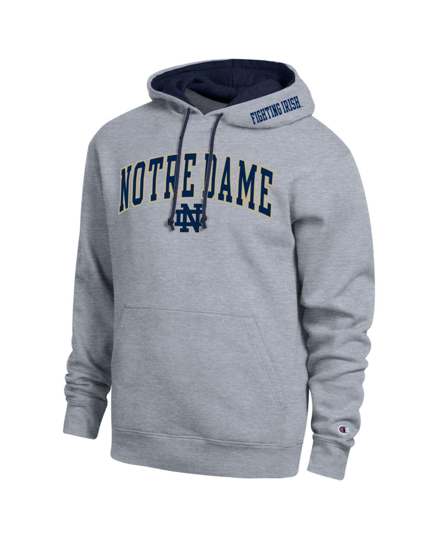Men's Heather Gray Notre Dame Fighting Irish Arch Tackle Twill Hoodie