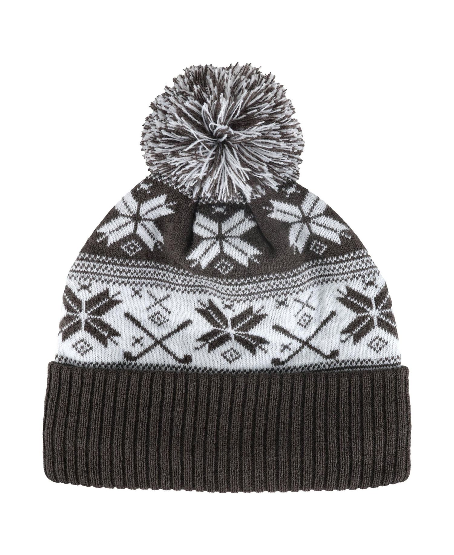 Men's and Women's Charcoal Purdue Boilermakers Cuffed Knit Hat with Pom