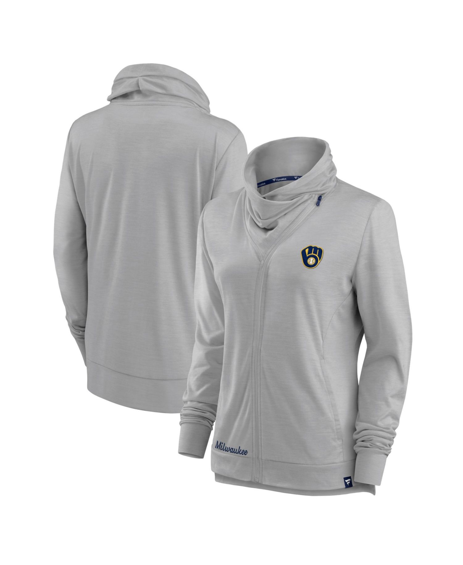 Women's Gray Milwaukee Brewers Break It Loose Full-Zip Jacket