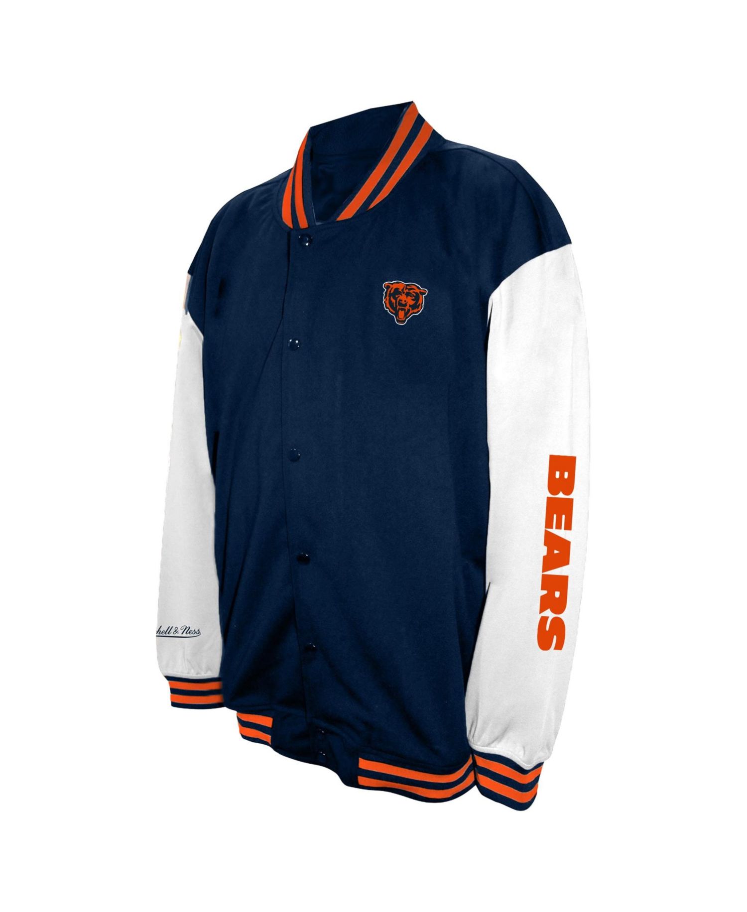 Men's Navy Chicago Bears Big & Tall Full-Snap Varsity Jacket