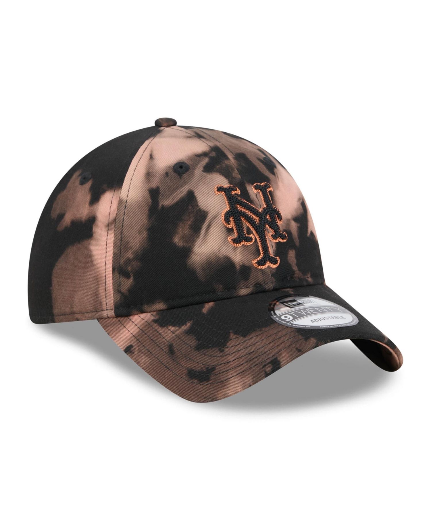 Men's Black New York Mets Bleach Wash 9TWENTY Adjustable Hat