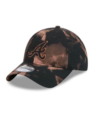 Men's Black Atlanta Braves Bleach Wash 9TWENTY Adjustable Hat