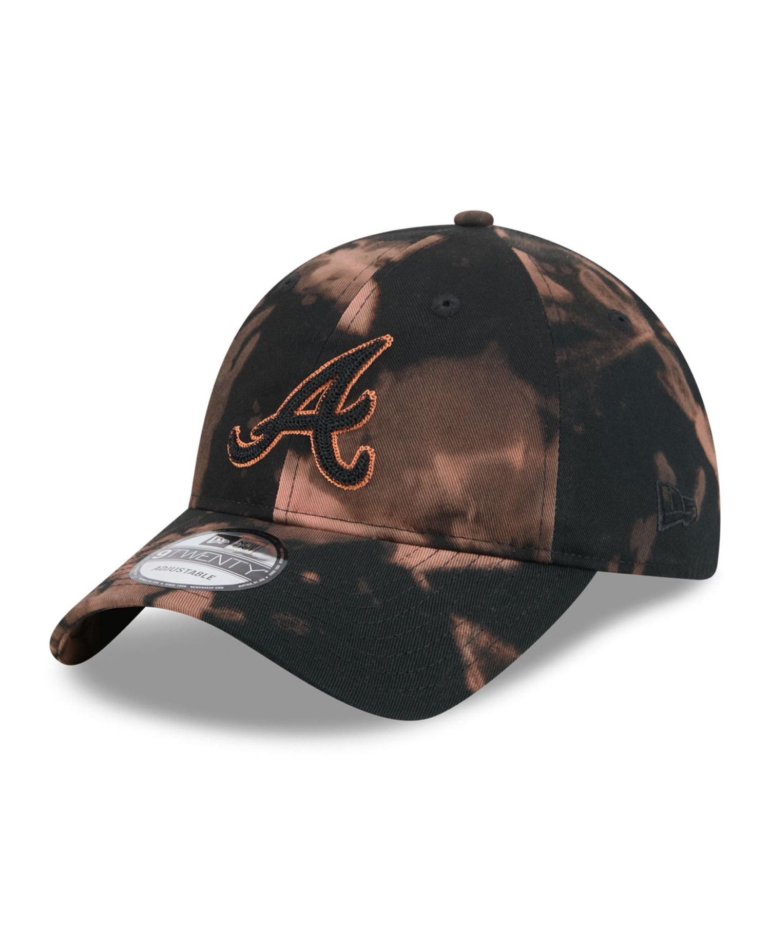 Men's Black Atlanta Braves Bleach Wash 9TWENTY Adjustable Hat