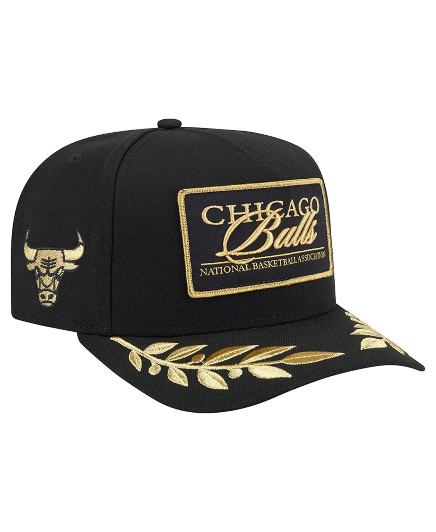 Men's Black Chicago Bulls Golden 9FIFTY Snapback Hat