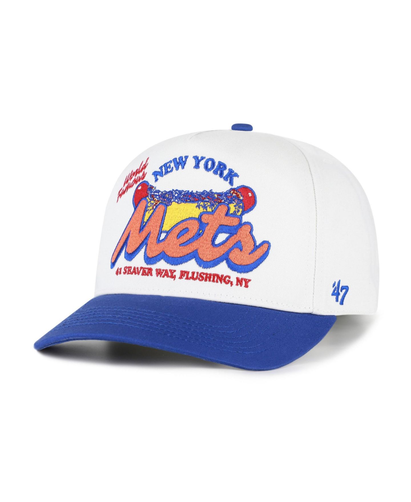 Мужская кепка '47 Brand White/Royal New York Mets Glizzy Collection Hitch Adjustable Hat — фото 2