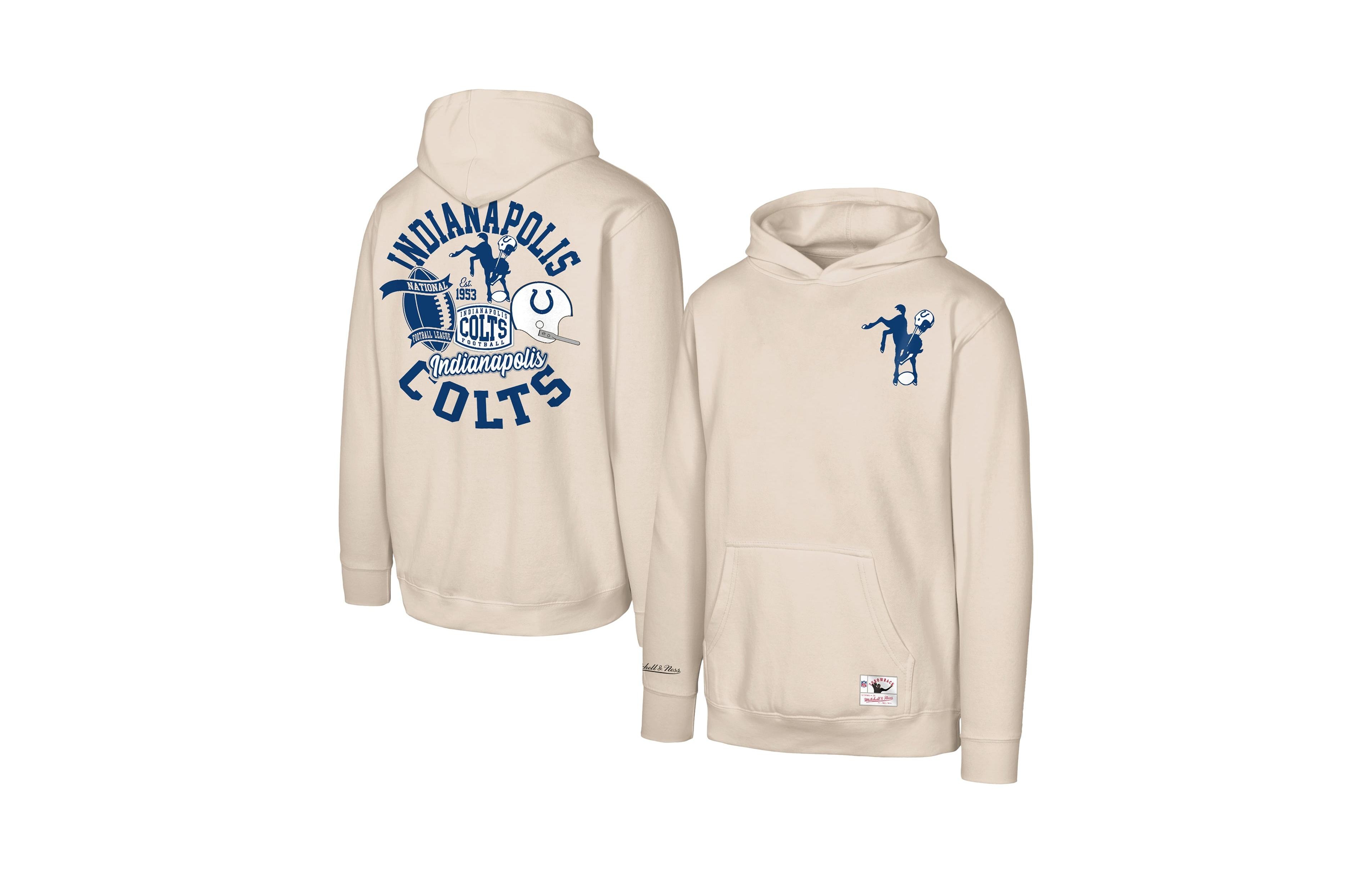Mitchell & Ness Boys' and Girls' Indianapolis Colts Sport Magnet Screen-Print Pullover Hoodie