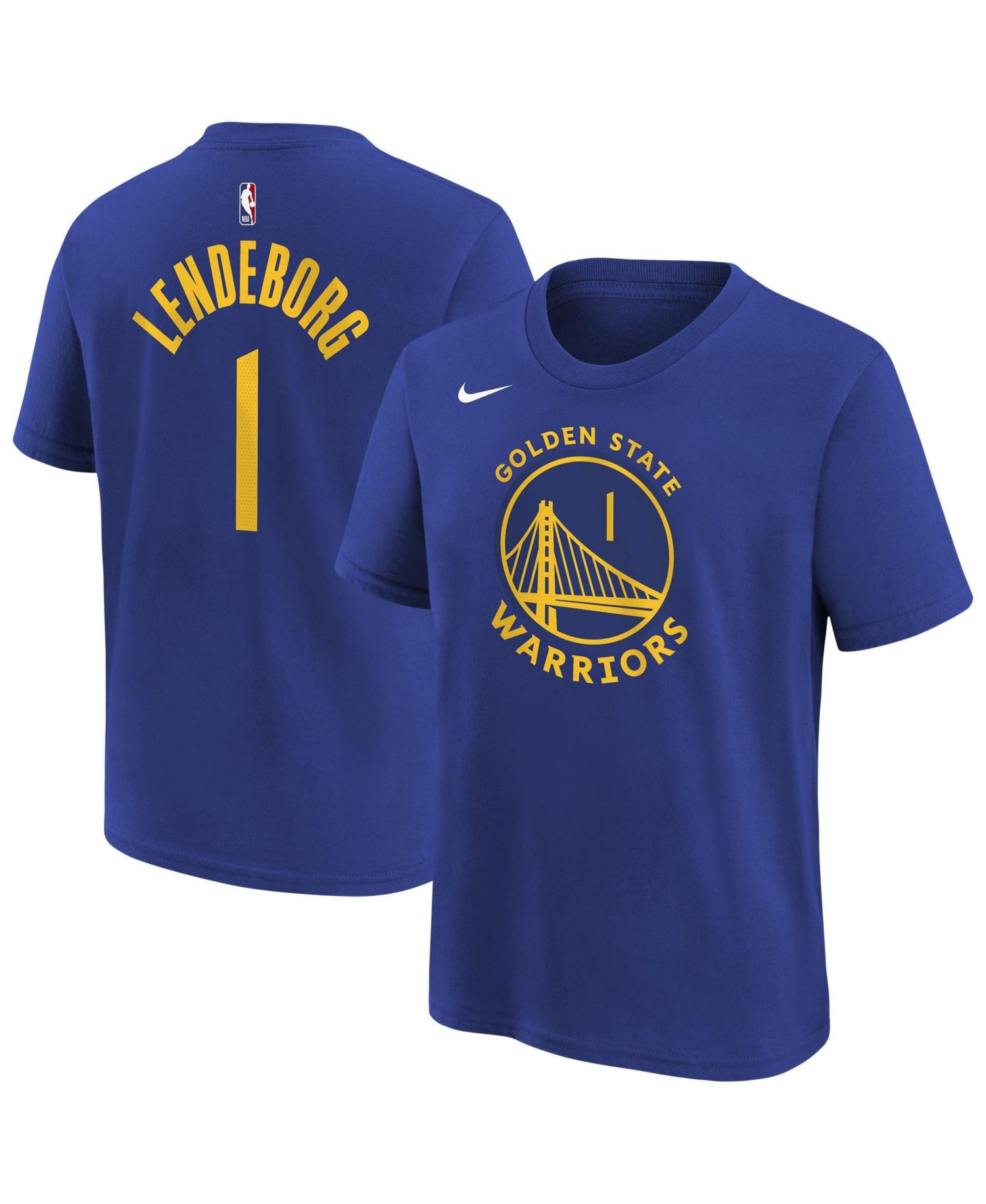 Big Boys and Girls Yaxel Lendeborg Royal Golden State Warriors Icon Name & Number T-Shirt