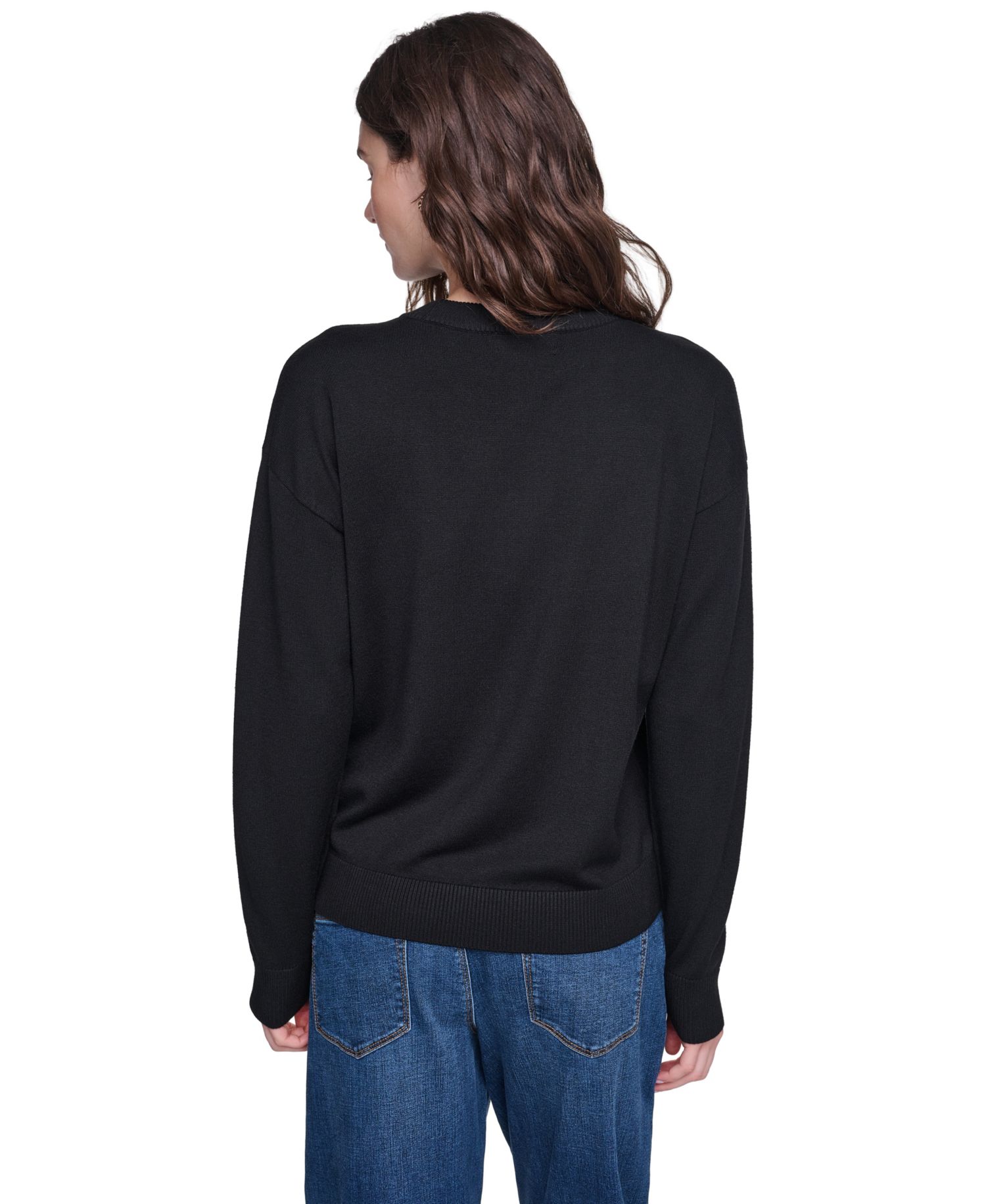 Women's Choupette in Beret Fitted Graphic Crewneck Pullover Sweater
