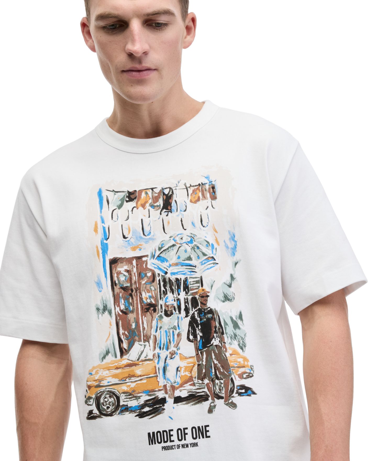 Мужская футболка Mode of One Graphic Relaxed-Fit, цвет: Bright Whi — фото 3