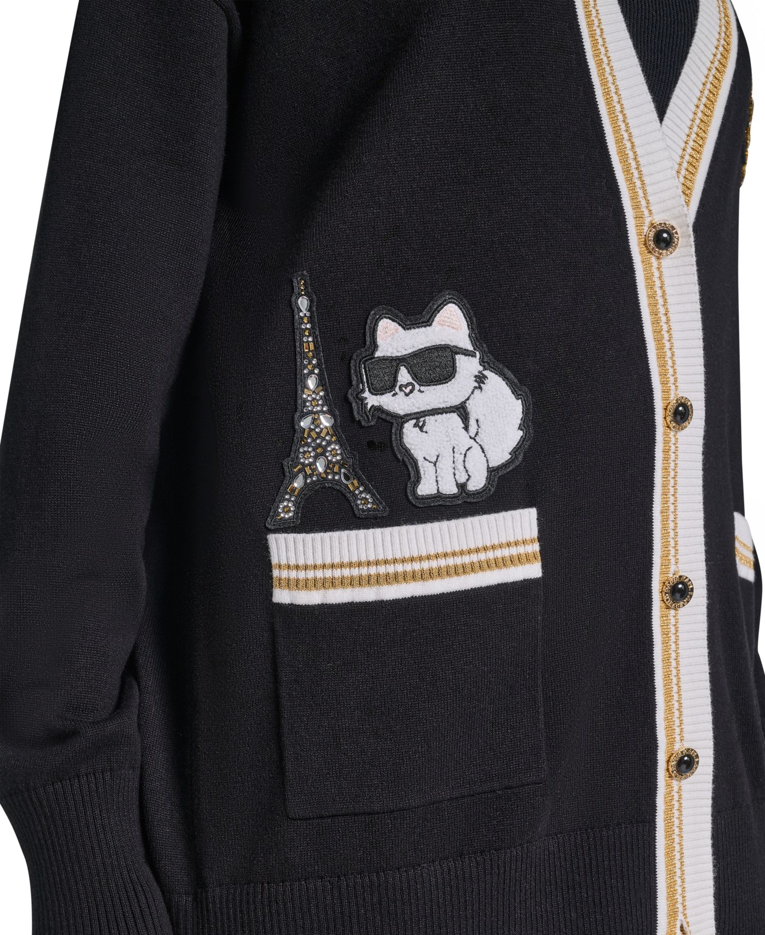 Women's Varsity Oversized Patch V-Neck Cardigan Sweater