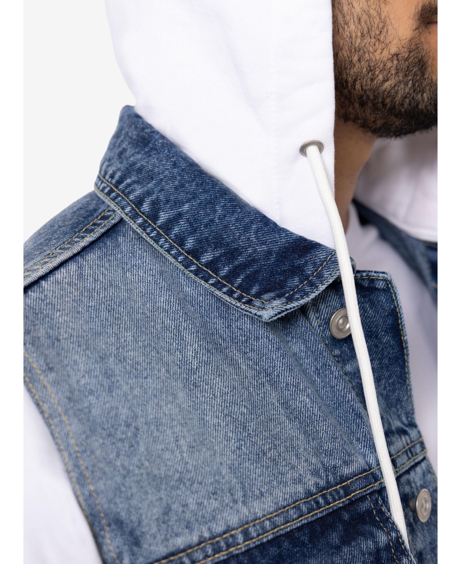 XRAY Men's Hybrid Hoodie Trucker Denim Jacket