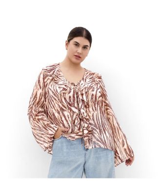 Women's Vivid Instinct Ruffle Print Top