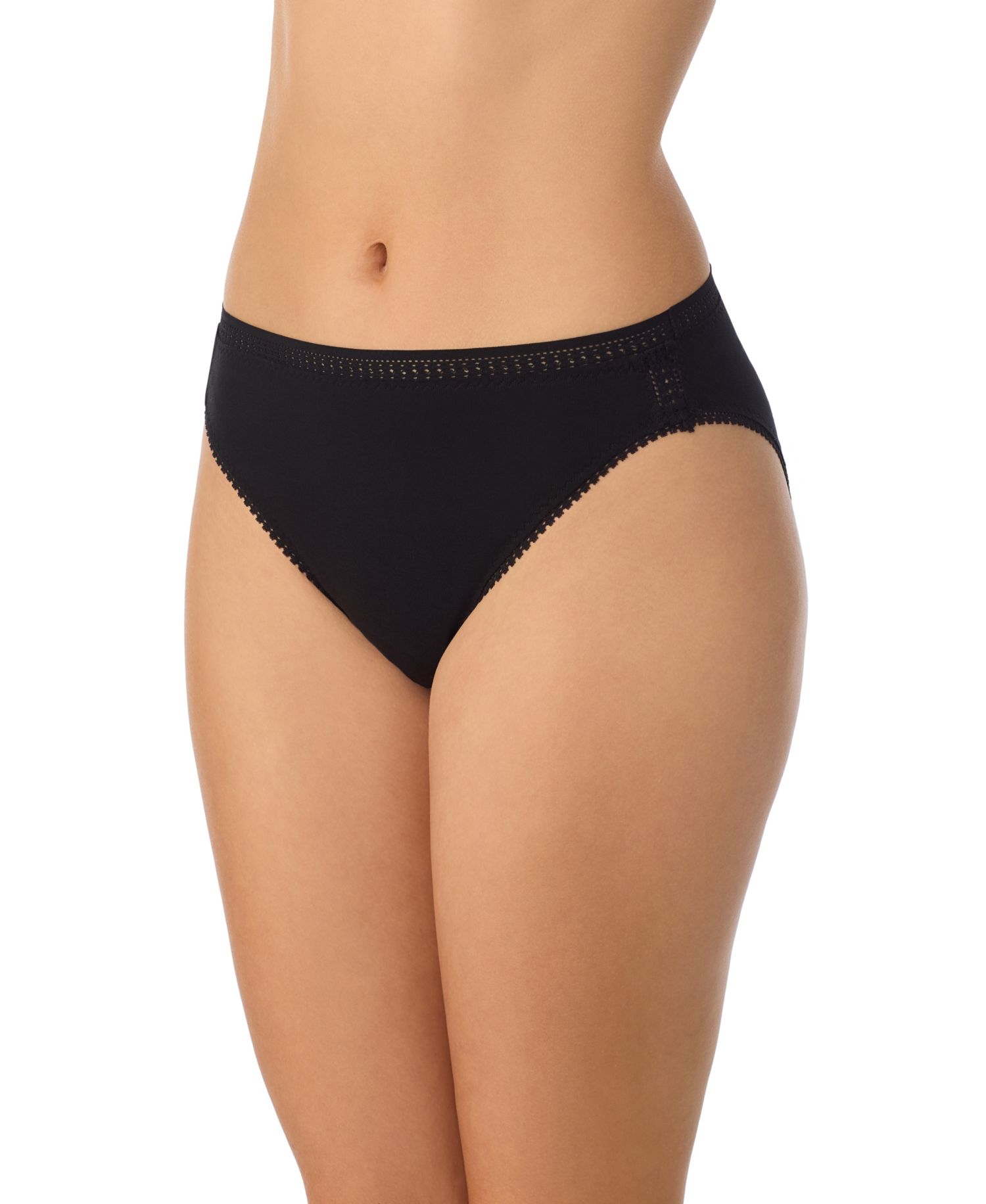 Women's Cabana Cotton-Blend Hi-Cut Brief Crochet Trim Panty, 3-Pack