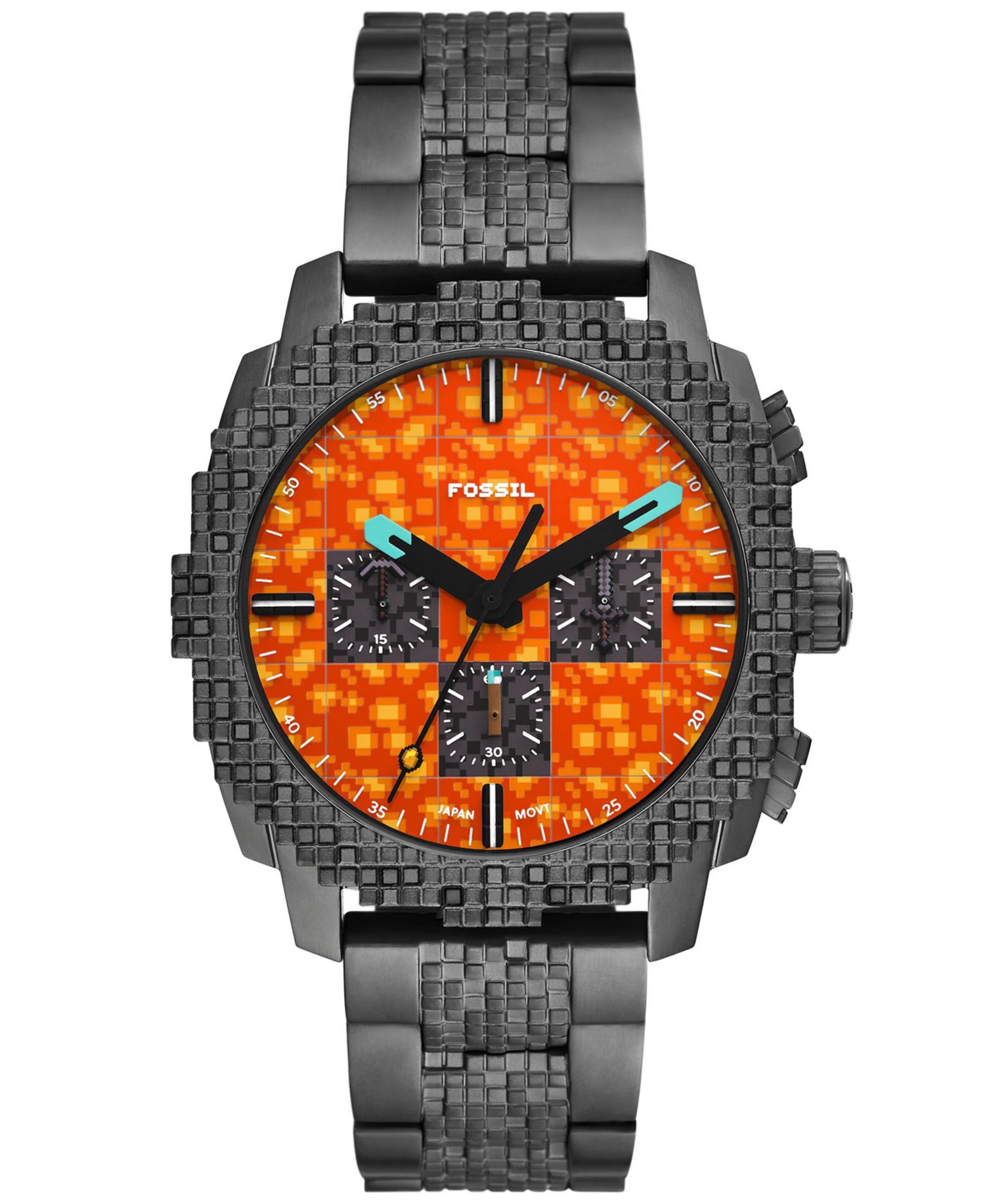 Quartz Minecraft The Nether Chronograph Stainless Steel Watch 44mm
