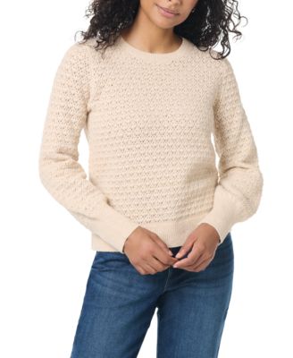 Women's Sequined Crewneck Blouson Long Sleeve Sweater