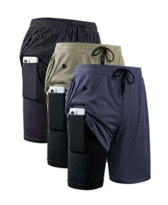 Men's 2 In 1 Quick Dry Running Shorts Athletic Workout With Pockets