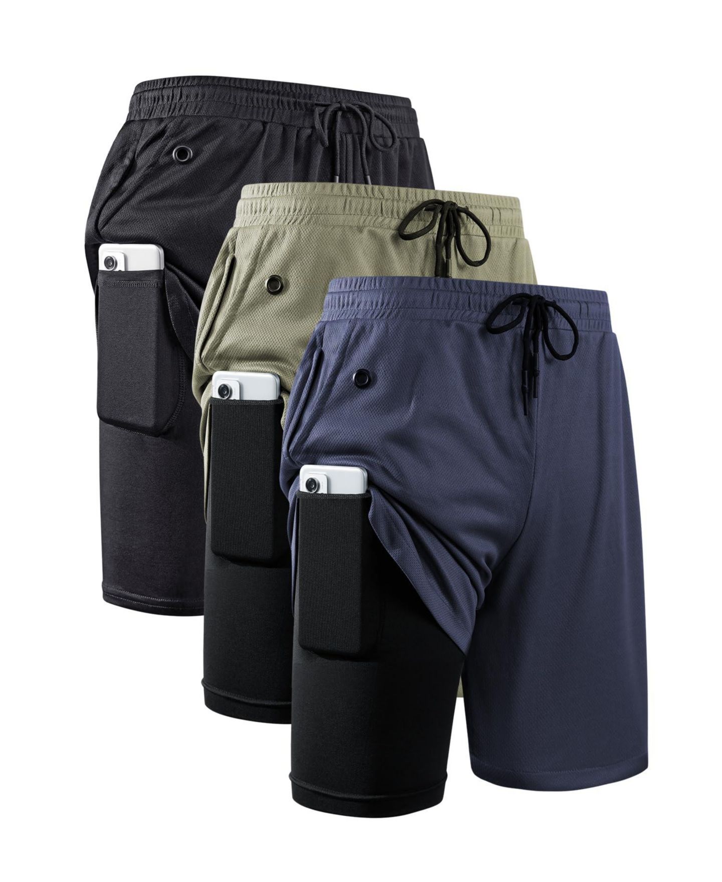Мужские шорты peneyon 2 In 1 Quick Dry Running Shorts Athletic Workout With Pockets, цвет: Open Miscellaneous — фото 1