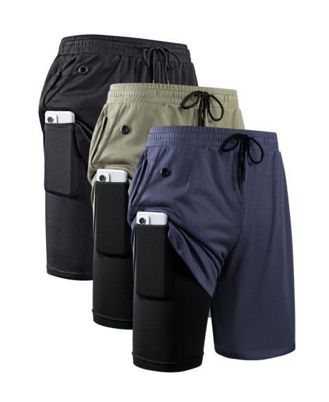 Мужские шорты peneyon 2 In 1 Quick Dry Running Shorts Athletic Workout With Pockets, цвет: Open Miscellaneous