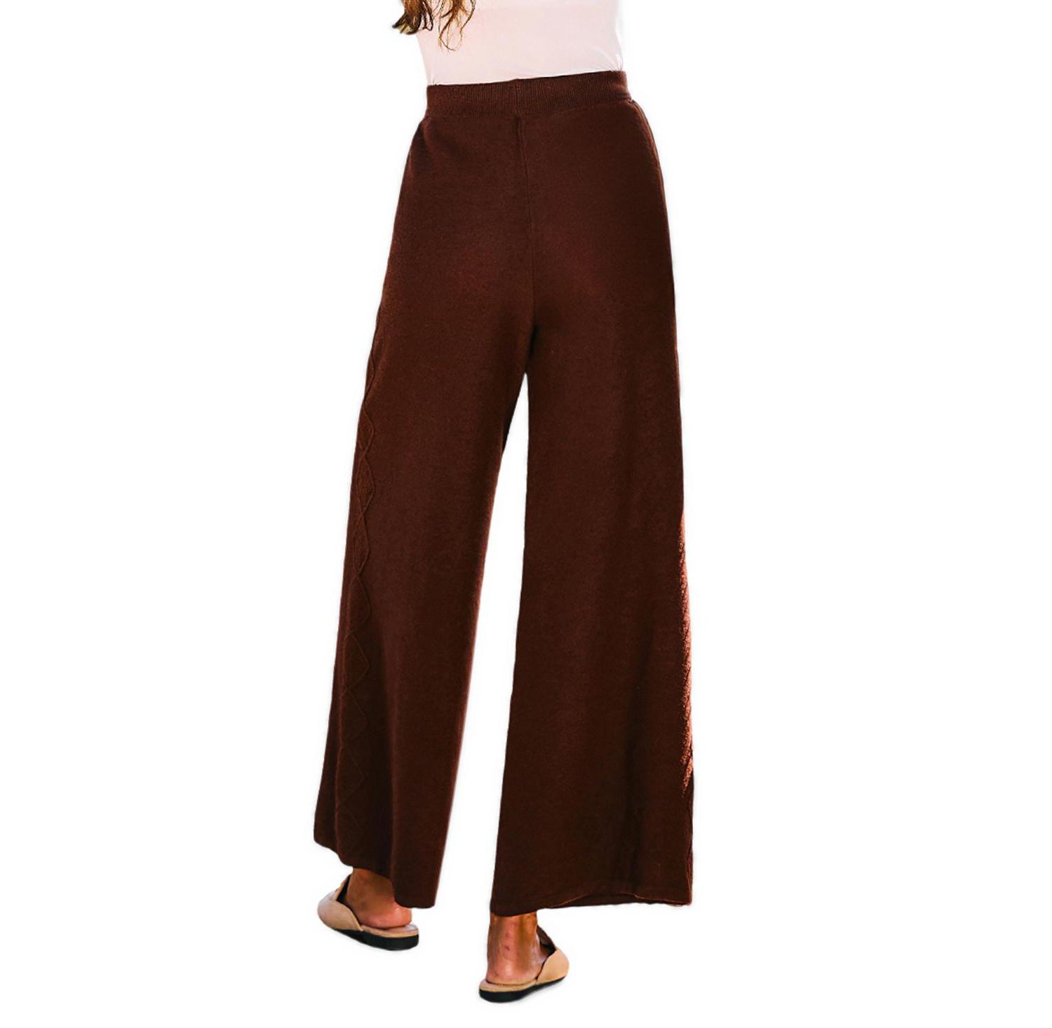 Women's Take a Breather High-Rise Wide-Leg Cable-Knit Pants