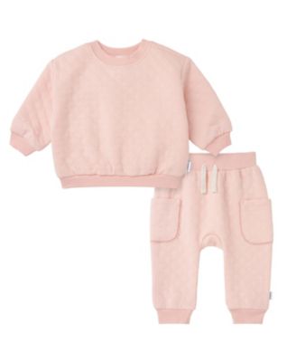 Baby Girl's 2-Piece Quilted Top and Jogger Set