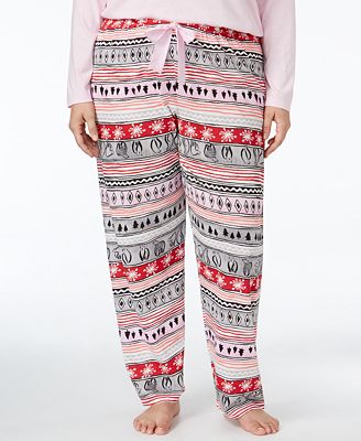 Hue Plus Size Printed Knit Pajama Pants with Back Pocket - Lingerie ...