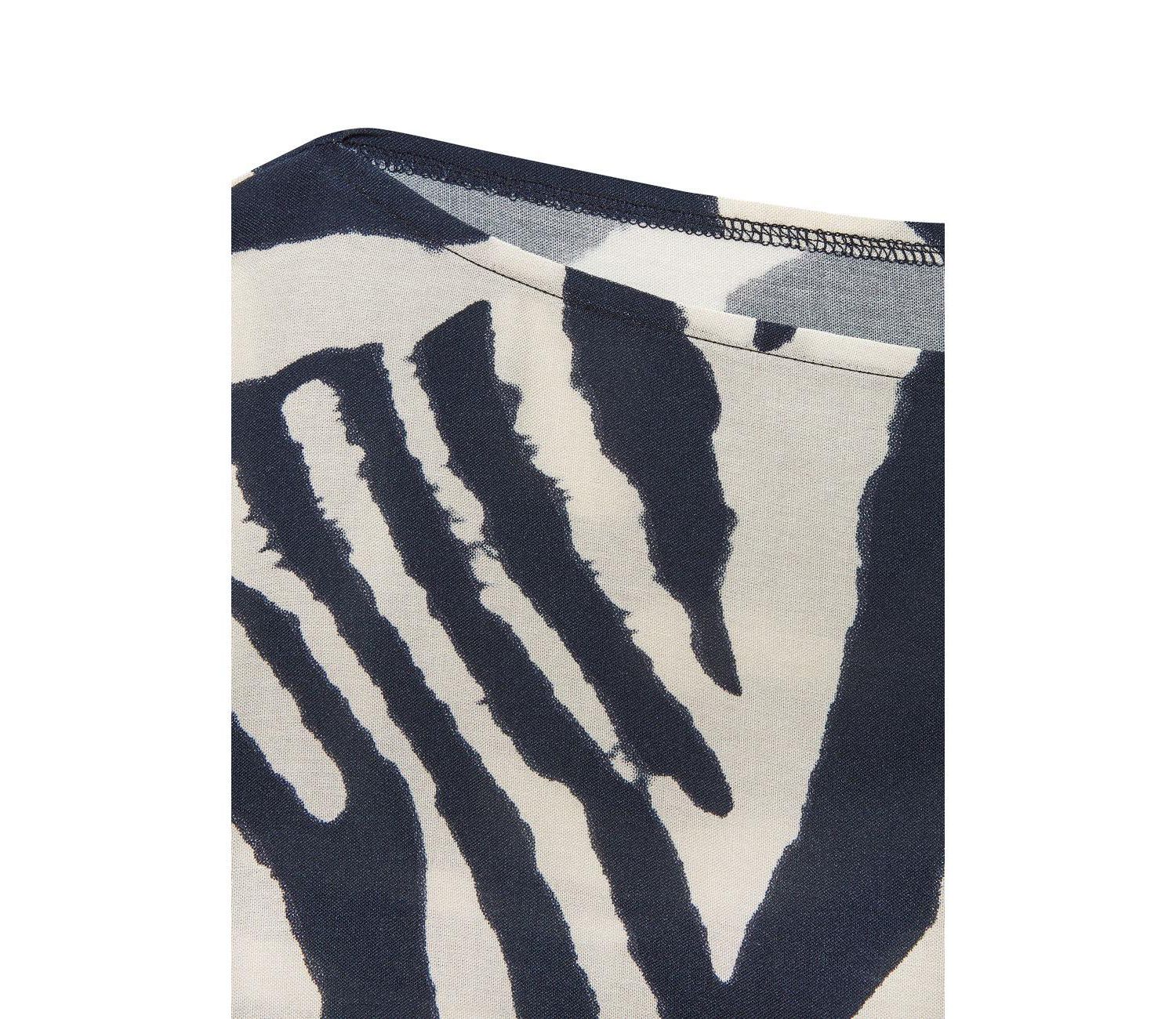 Women's Abstract-Print Boat-Neck Balloon-Sleeve Blouse