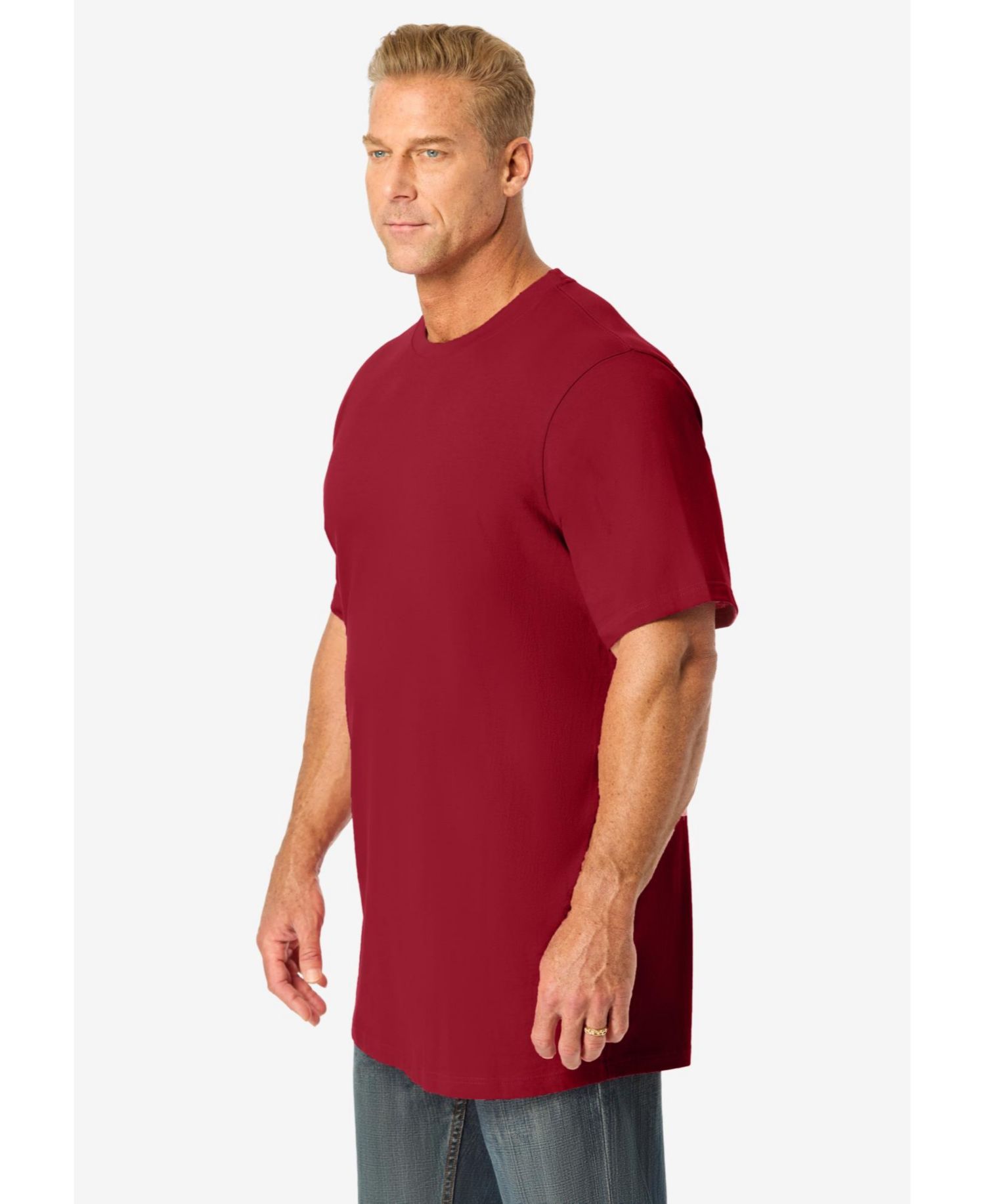 Men's by KingSize Heavyweight Longer-Length Crewneck T-Shirt
