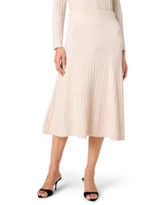 Women's Lucien High-Waisted Ribbed-Knit A-Line Midi Skirt