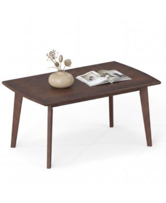 Solid Wood Modern Coffee Table with Tapered Legs