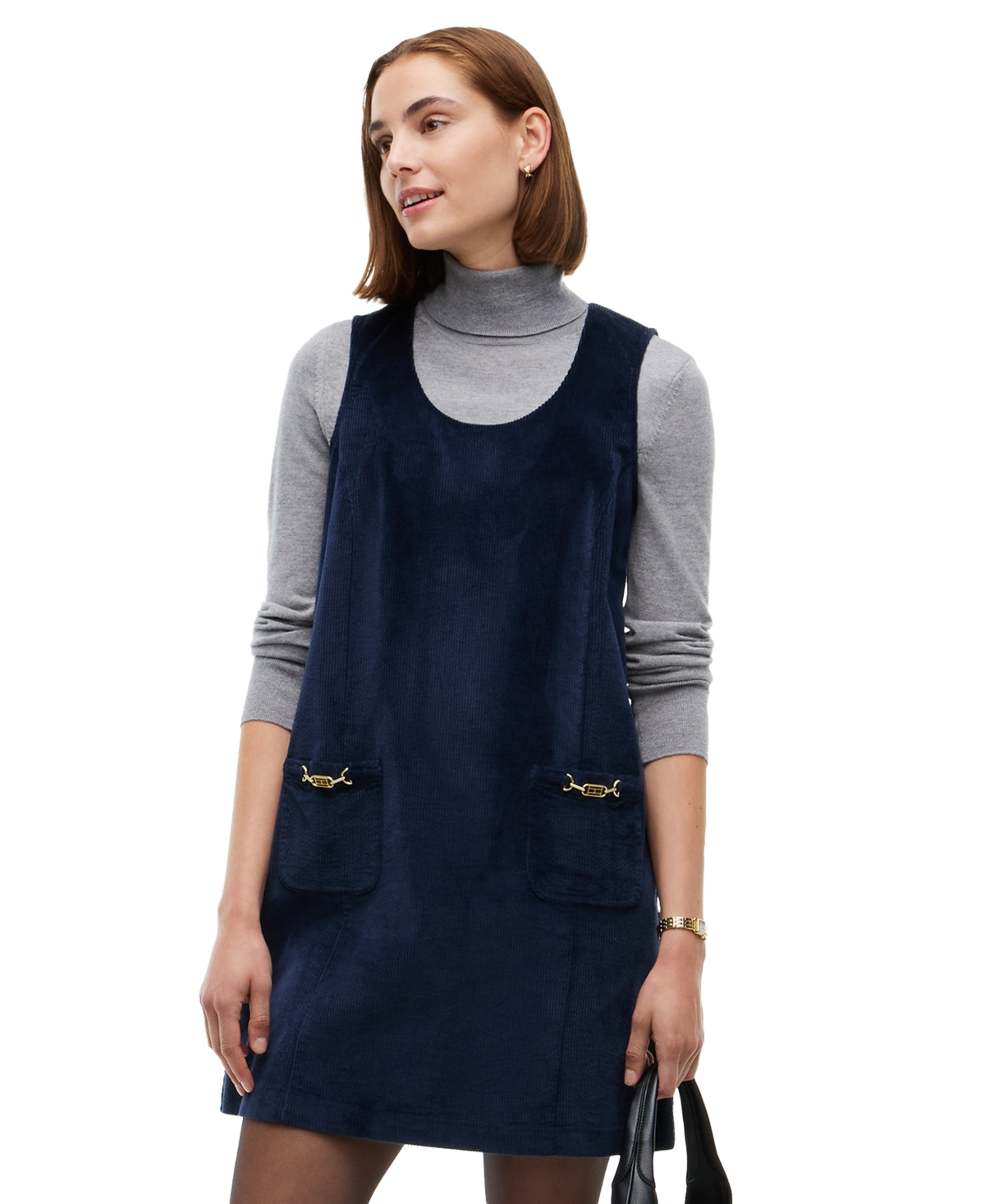 Tommy Hilfiger Women's Corduroy Scoop Neck Mini Dress