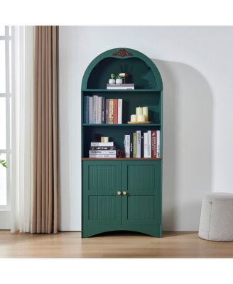 Arched Storage Cabinet with Adjustable Shelves and Anti-Tip Kit